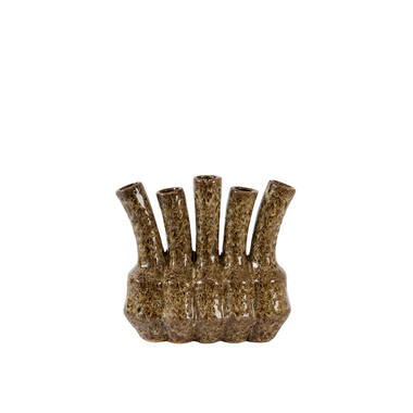 Vase deco 37x18,5x34 cm TUNARI ceramics cream-brown
