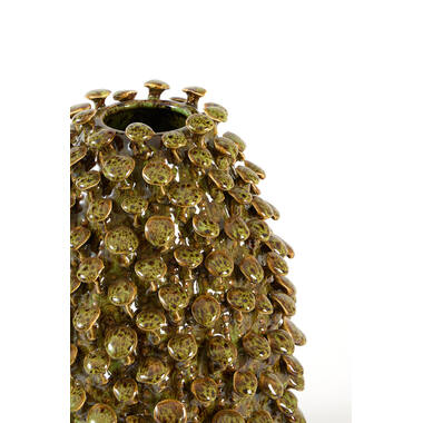 Vase deco Ø22x30 cm RUNCU ceramics olive green-brown
