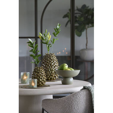 Vase deco Ø25x35 cm RUNCU ceramics olive green-brown