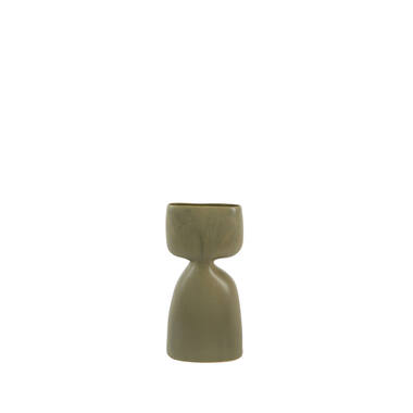 Vase deco 16x9,5x32 cm DAVITO ceramics olive green