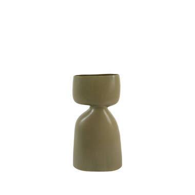 Vase deco 22,5x14x41 cm DAVITO ceramics olive green