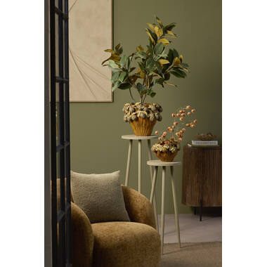Vase deco 41x37x23,5 cm LOMI ceramic amber-brown+olive green