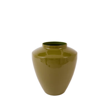 Vase deco Ø28x29 cm CALZO shiny olive green