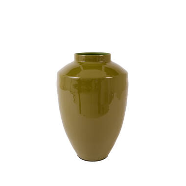 Vase deco Ø24x36 cm CALZO shiny olive green