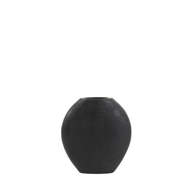 Vaas deco 29,5x8x31,5 cm SKELD zwart