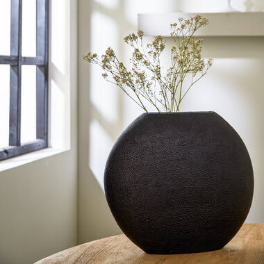 Vaas deco 49,5x20x45 cm RAYSKIN mat zwart