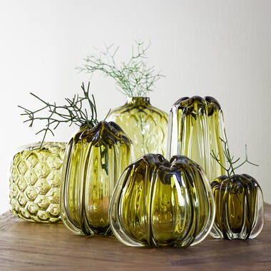 Vaas Ø14,5x16 cm MURELA glas olijf groen