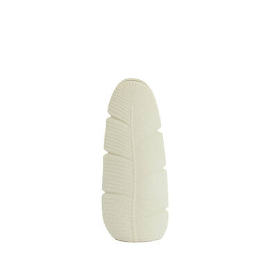 Vaas deco 16x10x38,5 cm LOU keramiek mat crème
