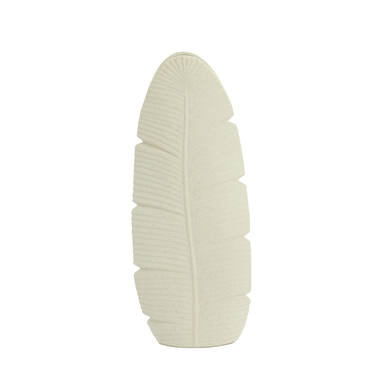 Vaas deco 19x11x46,5 cm LOU keramiek mat crème