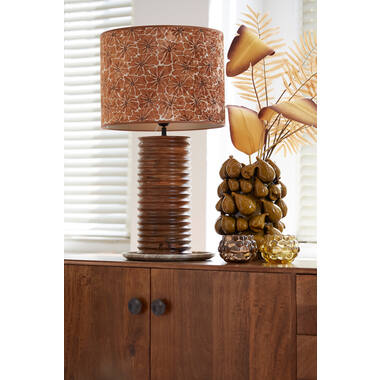 Vaas deco 23,5x23x32,5 cm NATALIA keramiek geel-bruin