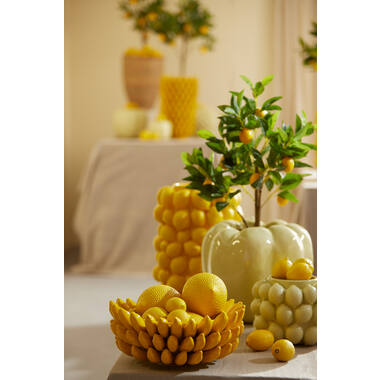 Vaas deco Ø23,5x33 cm LEMON geel