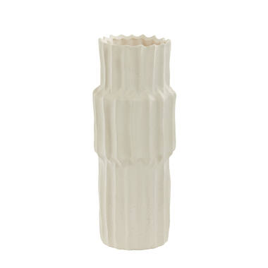 Vaas deco Ø14,5x36 cm LONGA keramiek crème