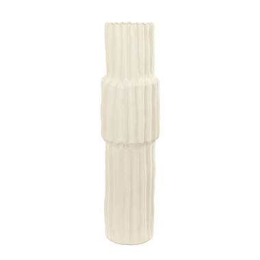 Vaas deco Ø20,5x72,5 cm LONGA keramiek crème