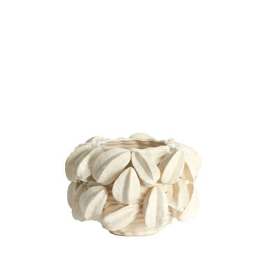 Vase deco 33,5x33x23 cm CARAMBOLA ceramics cream