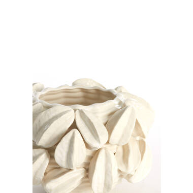 Vase deco 33,5x33x23 cm CARAMBOLA ceramics cream