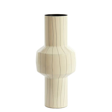 Vaas deco Ø18x42 cm SENUMA glanzend wit+zwart