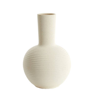 Vaas deco Ø34x52 cm ULLOA keramiek mat crème