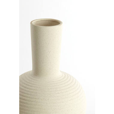 Vaas deco Ø34x52 cm ULLOA keramiek mat crème