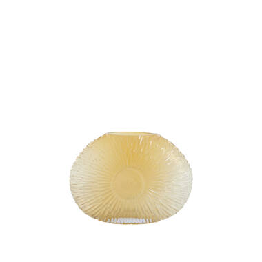 Vase 32,5x10x24 cm CONCHA glass light yellow