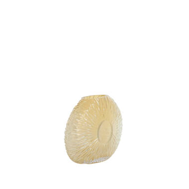 Vase 32,5x10x24 cm CONCHA glass light yellow
