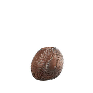 Vaas 32,5x10x24 cm CONCHA glas donker bruin