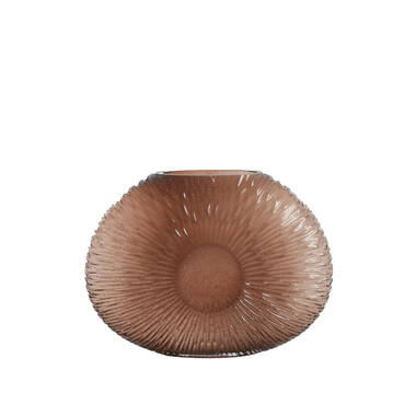Vaas 40,5x11x30,5 cm CONCHA glas donker bruin