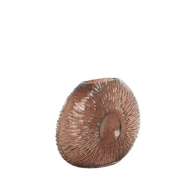 Vaas 40,5x11x30,5 cm CONCHA glas donker bruin