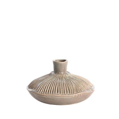 Vasija adorno Ø19x11 cm NEIRA cerámica marrón-gris mate