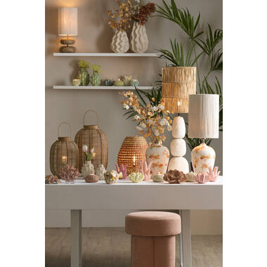 Vaas deco Ø12x16,5 cm TAYA keramiek crème
