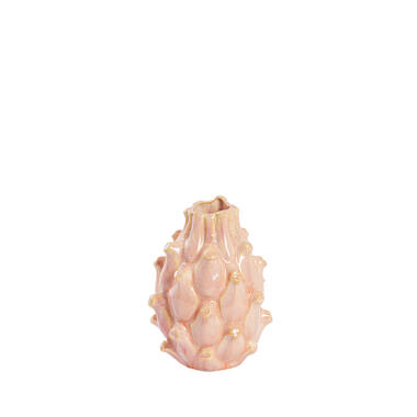 Vaas deco Ø12x16,5 cm TAYA keramiek roze