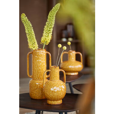 Vase deco Ø16x25,5 cm ZIRO ceramics shiny ocher yellow