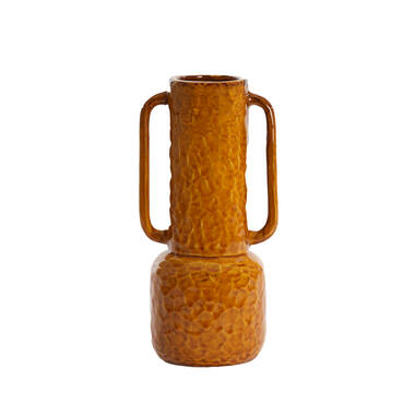 Vase deco 18x14,5x34,5 cm ZIRO ceramics shiny ocher yellow