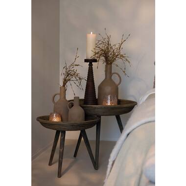 Vase deco 18,5x16,5x35,5 cm JONAI ceramics matt brown