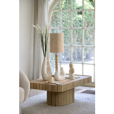 Vaas deco 24,5x11x21,5 cm KATHA keramiek mat crème