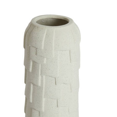 Vaas deco Ø14x34,5 cm LEIMA keramiek mat crème
