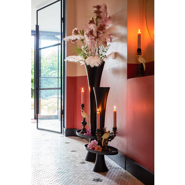 Candle stick 11x10x30 cm NYASA antique bronze-black-cream