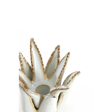 Candle stick Ø11,5x11,5 cm CACTUS ceramics cream