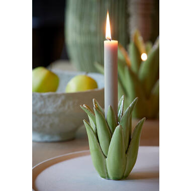 Candle stick Ø13x16 cm CACTUS ceramics light green