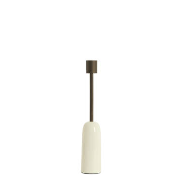Candle stick Ø5x28 cm YASILO brown-bronze+shiny cream