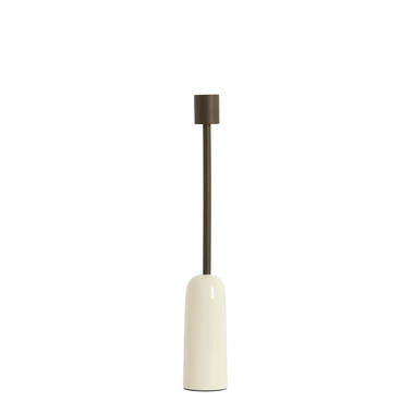 Candle stick Ø5x33,5 cm YASILO brown-bronze+shiny cream