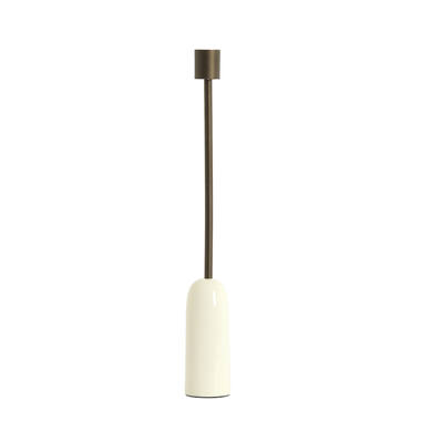 Candle stick Ø5x38 cm YASILO brown-bronze+shiny cream