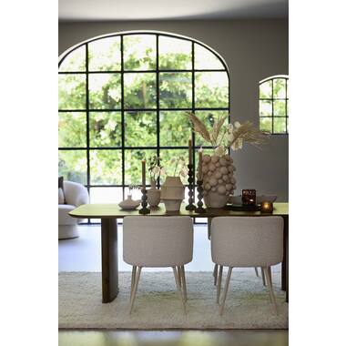Candle stick Ø12x18 cm DOZZA wood matt dark brown