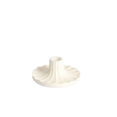 Candle stick Ø12x6 cm MERIDA shiny cream