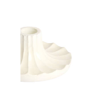 Candle stick Ø12x6 cm MERIDA shiny cream