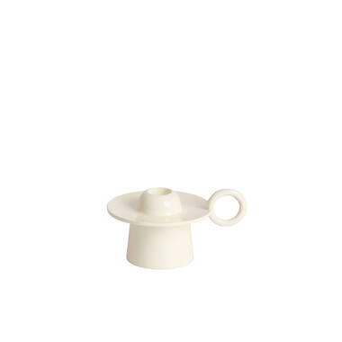 Candle stick 14x10,5x9 cm SALTILLO shiny cream