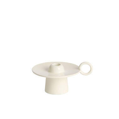 Candle stick 16,5x14x9 cm SALTILLO shiny cream
