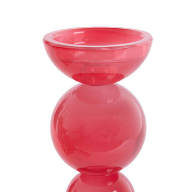 Candle stick Ø9,5x15,5 cm ITINGA glass milky coral