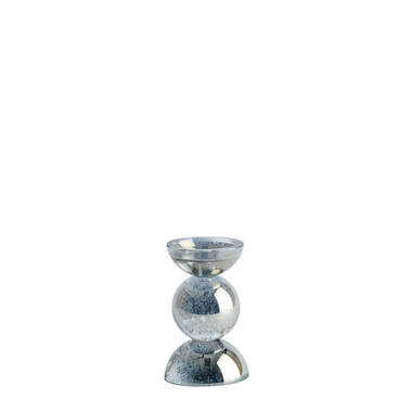 Candle stick Ø9,5x15,5 cm ITINGA glass bubble smoke