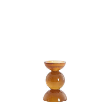 Candle stick Ø9,5x15,5 cm ITINGA glass milky dark brown