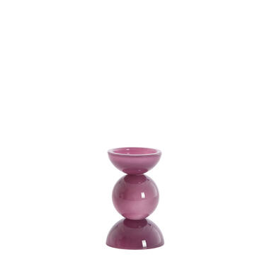 Candle stick Ø9,5x15,5 cm ITINGA glass milky purple